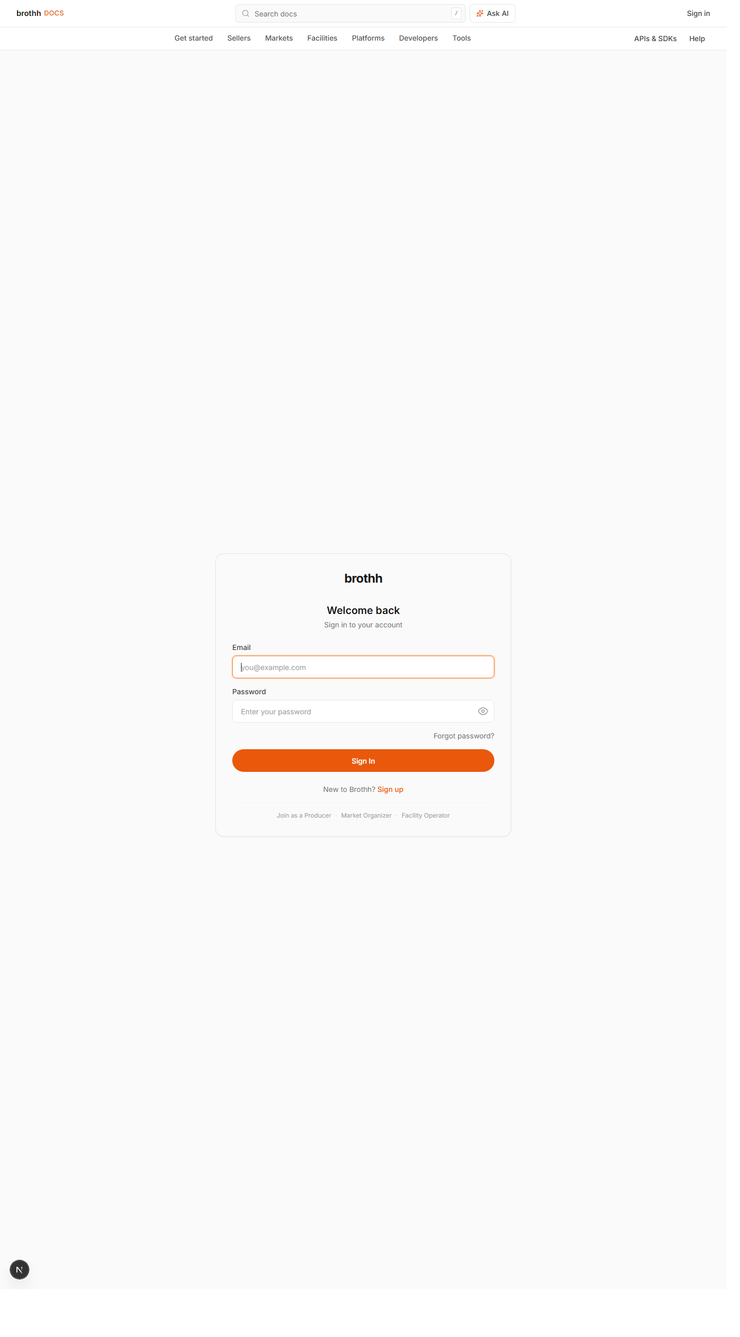 GitBook login form