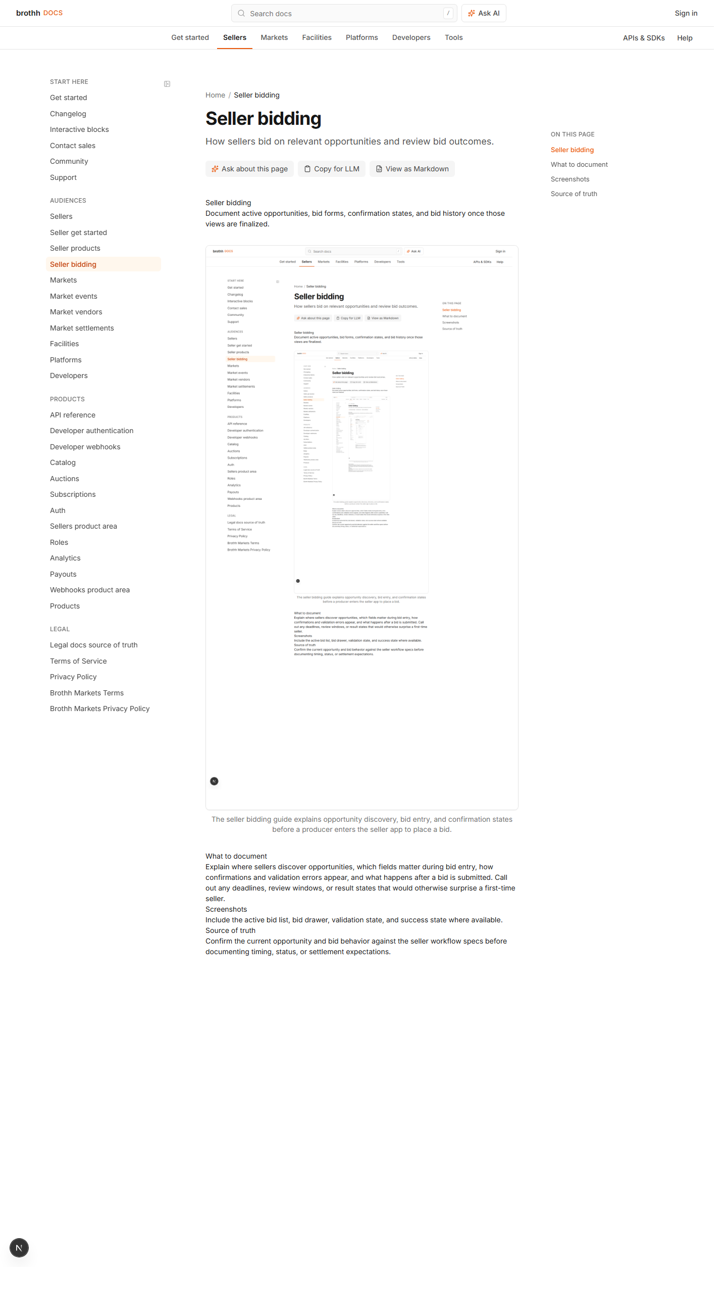 GitBook seller bidding page